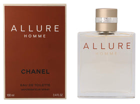 CHANEL Allure Eau de Toilette 100ml sur une surface en bois