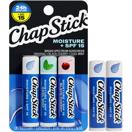 ChapStick Baume à Lèvres Hydratant + SPF 15 5-Pack vue avant