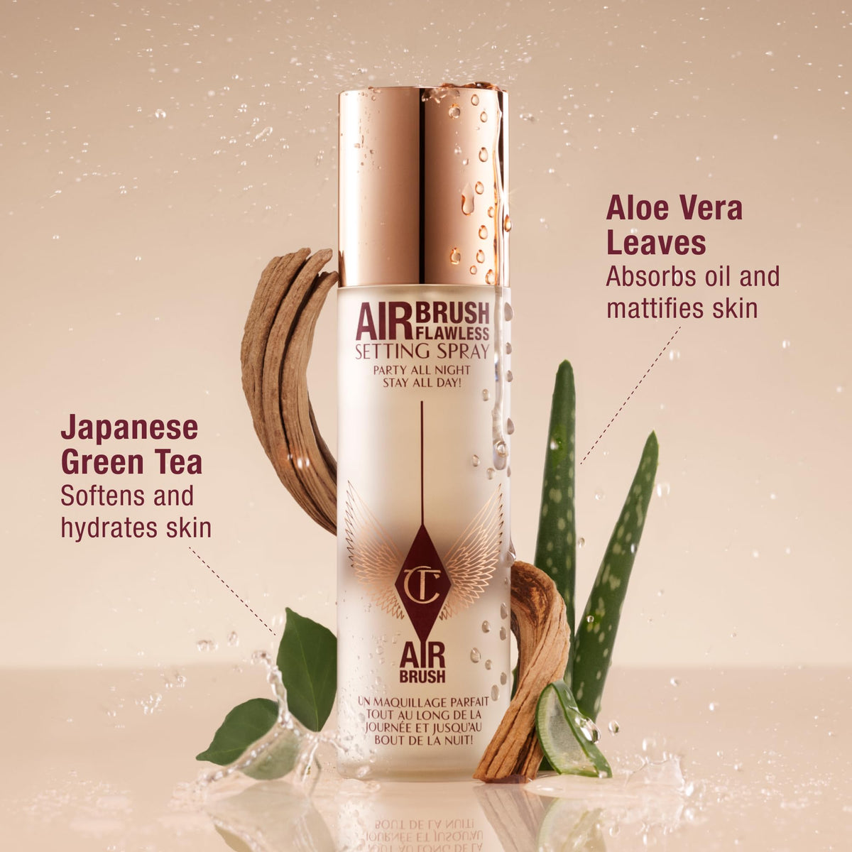 Charlotte Tilbury Airbrush Flawless Spray dans une routine de maquillage