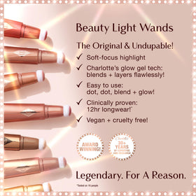 Charlotte Tilbury Beauty Light Wand avec emballage sur une table