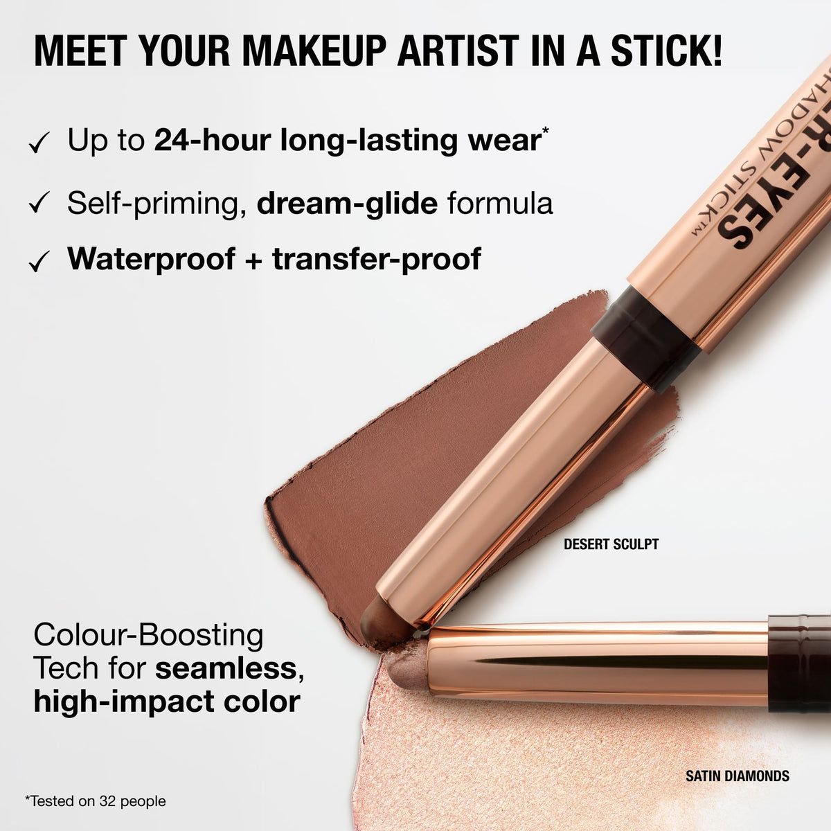 Charlotte Tilbury Exagger-Eyes Crayon Fard à Paupières application sur la main