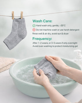 Chaussettes hydratantes Originbuty, mise en situation sur des pieds