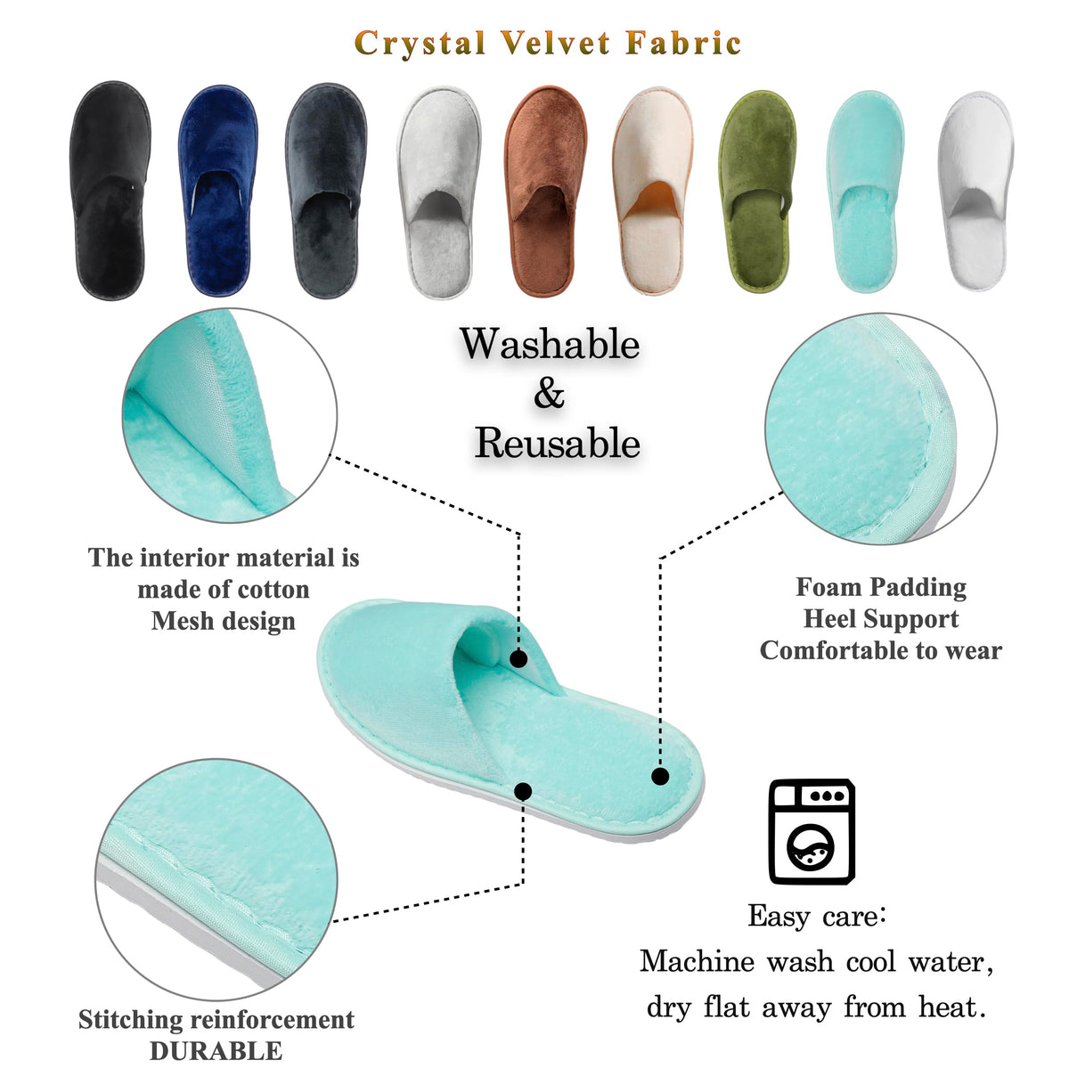 Chaussons spa OSTADARRA couleur bleue avec semelle EVA