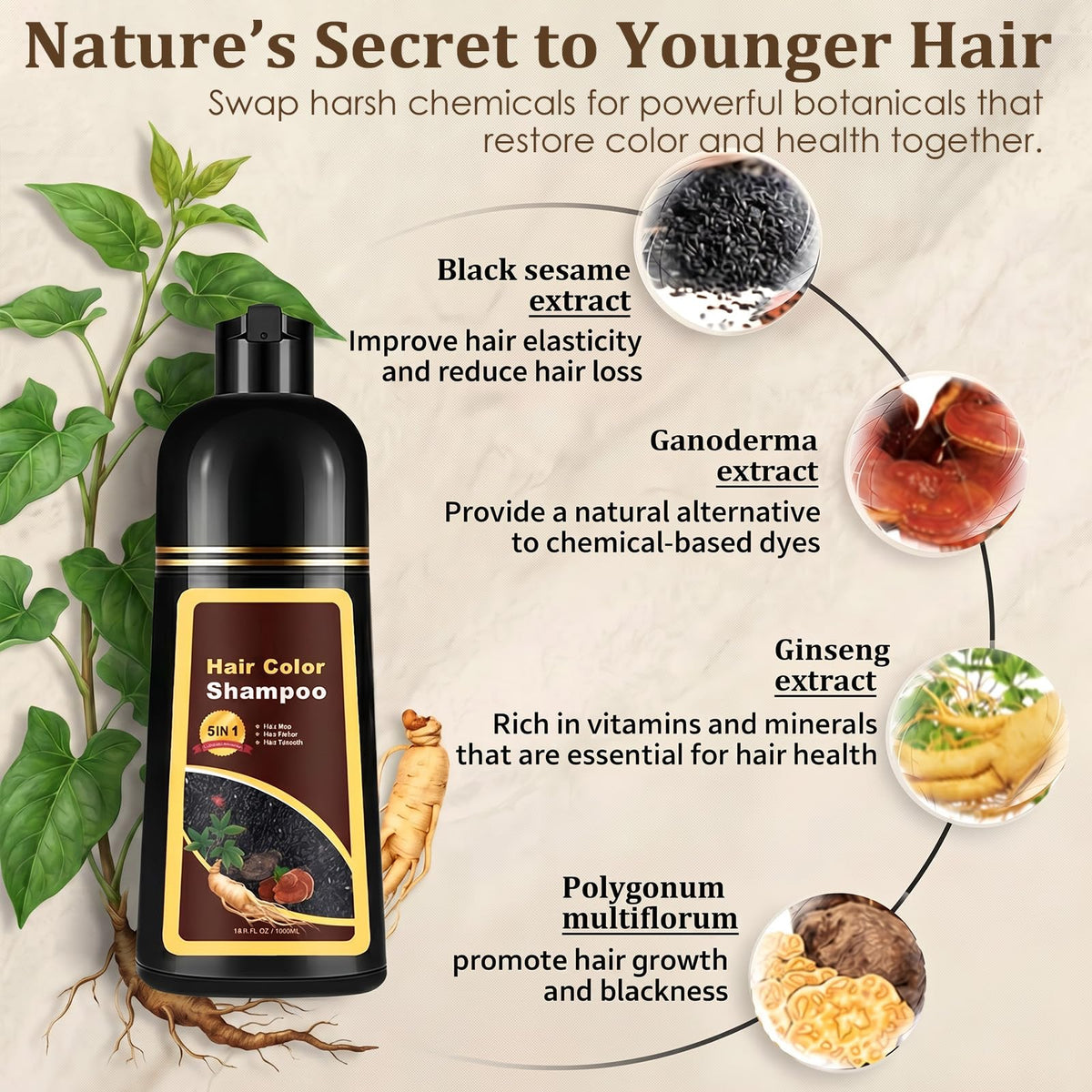 Cheveux avant coloration avec le shampooing Callmynm