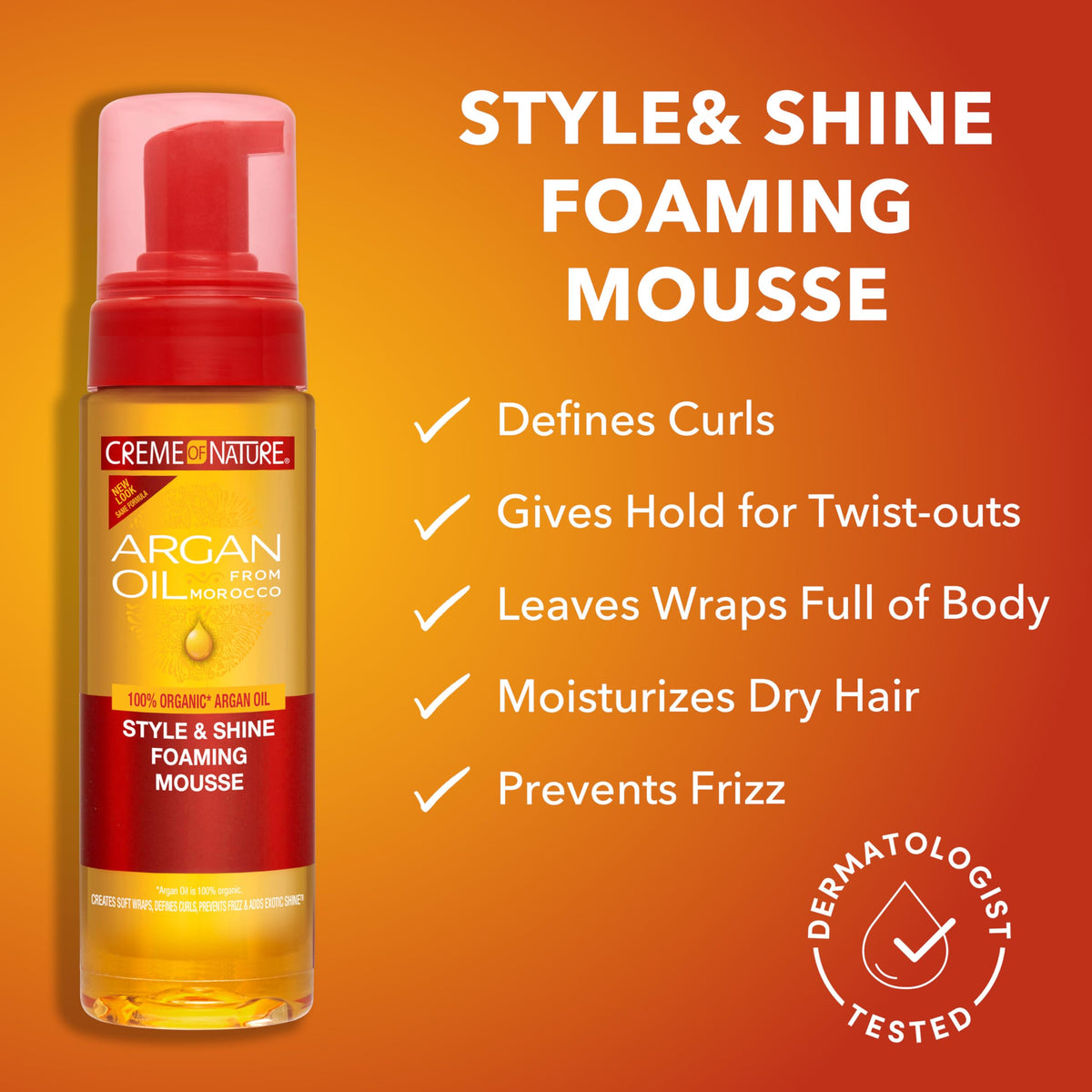 Cheveux bouclés et brillants après utilisation de la mousse coiffante Creme of Nature