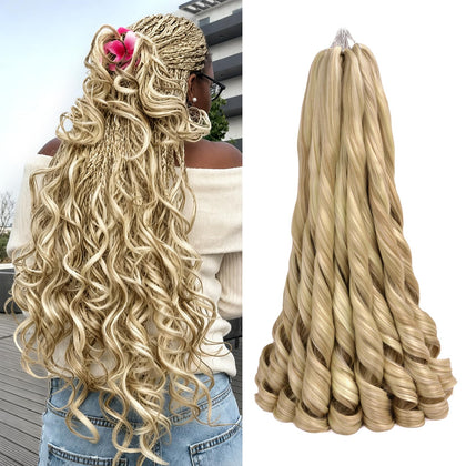 Cheveux bouclés français Luoyudu 24 pouces vue avant