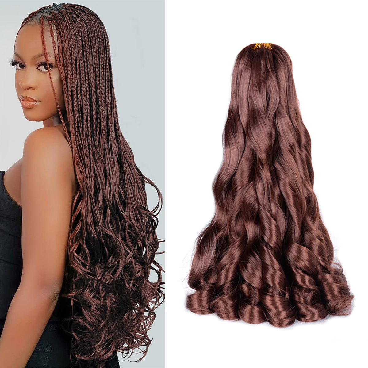 Cheveux bouclés Luoyudu 33# 16 pouces modèle avant avec texture douce