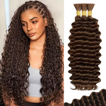 Cheveux bouclés profonds Acbhoa modèle 22 pouces couleur marron naturel