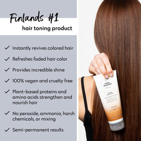 Cheveux brillants après application du masque Color Mask Toffee