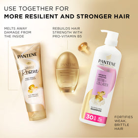 Cheveux brillants après utilisation de l'après-shampooing Pantene