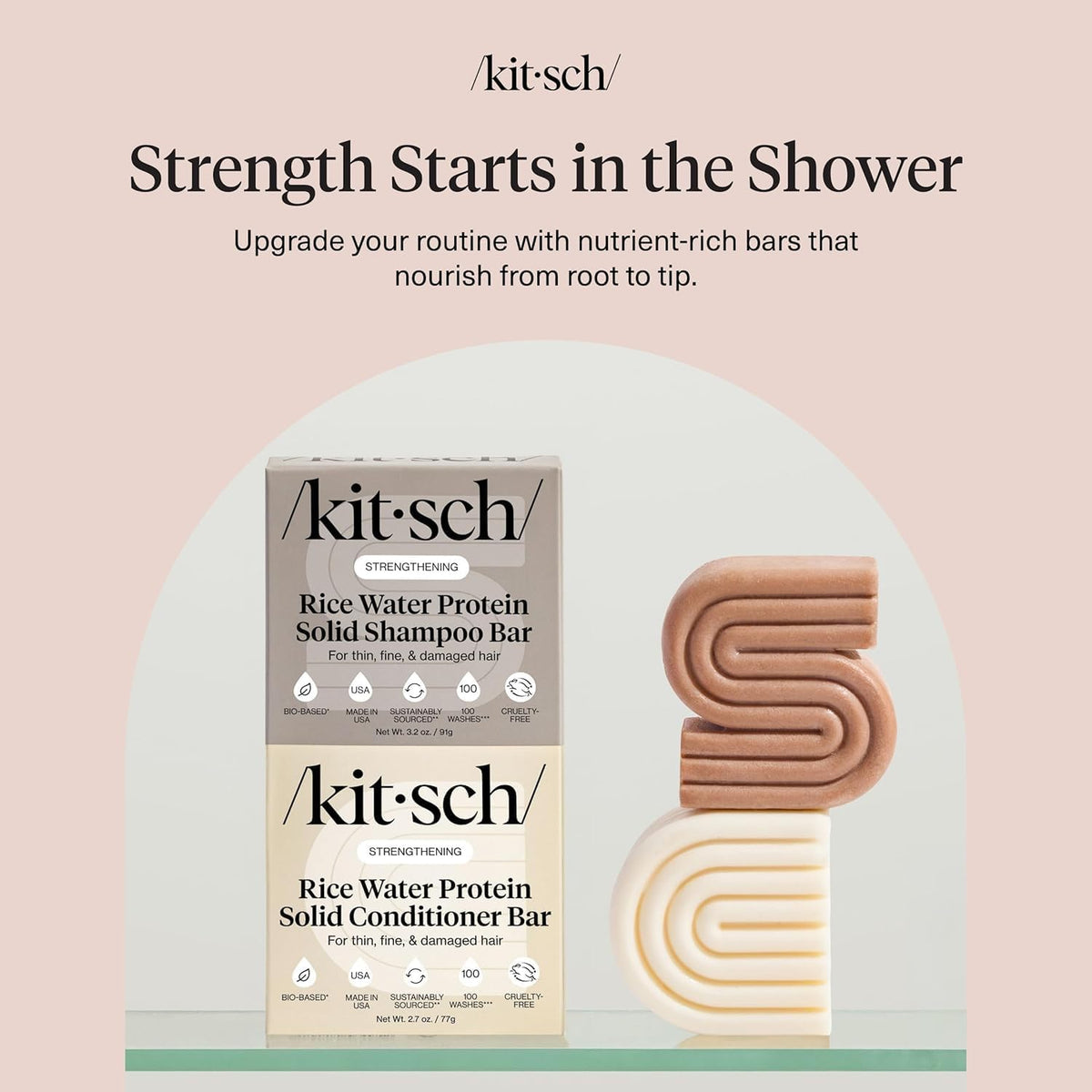 Cheveux brillants après utilisation de l'ensemble Kitsch