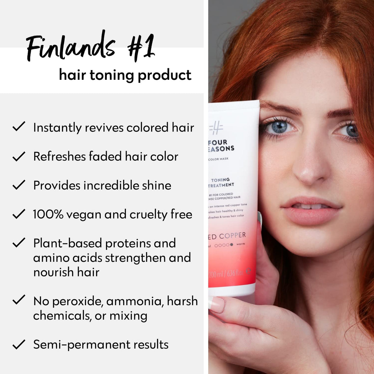 Cheveux brillants après utilisation du masque Color Mask Rouge Cuivre