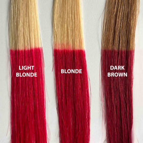 Cheveux colorés avec la teinture semi-permanente iroiro rouge