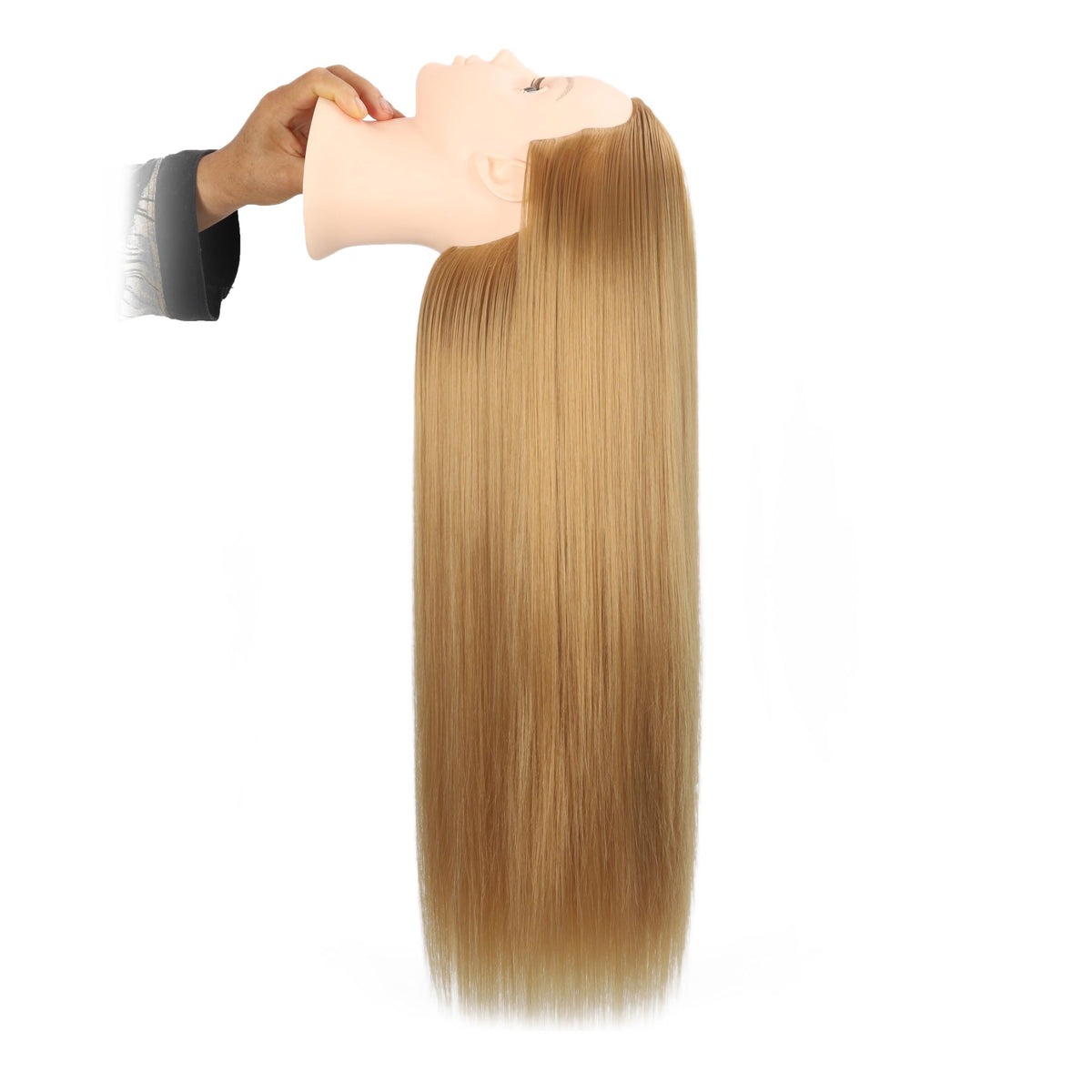 Cheveux longs de la tête de mannequin headdoll en gros plan