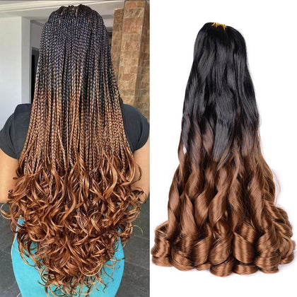 Cheveux tressés bouclés Français Luoyudu 20 pouces vue avant