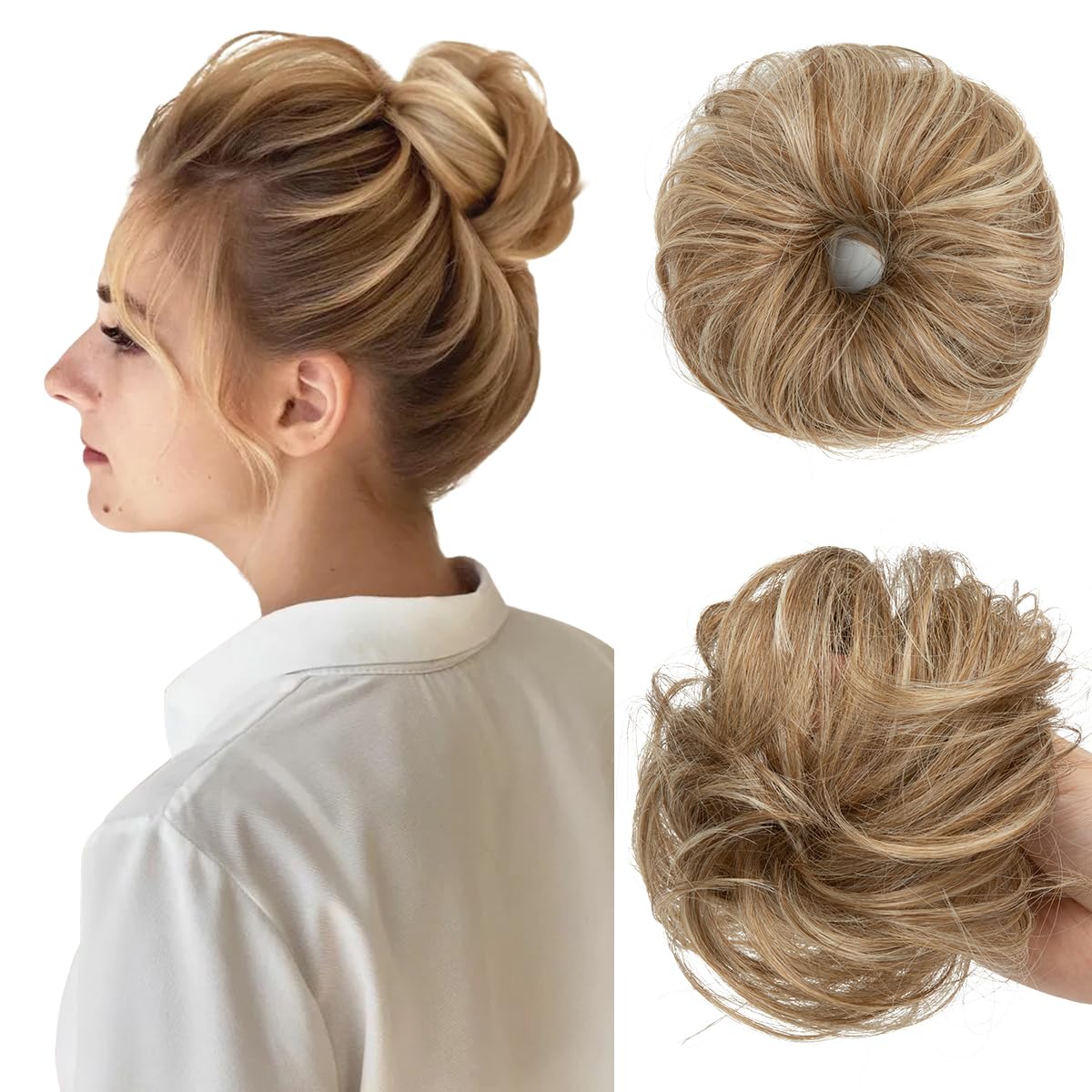 Chignon ébouriffé CJL HAIR Sahara Beige vue de face