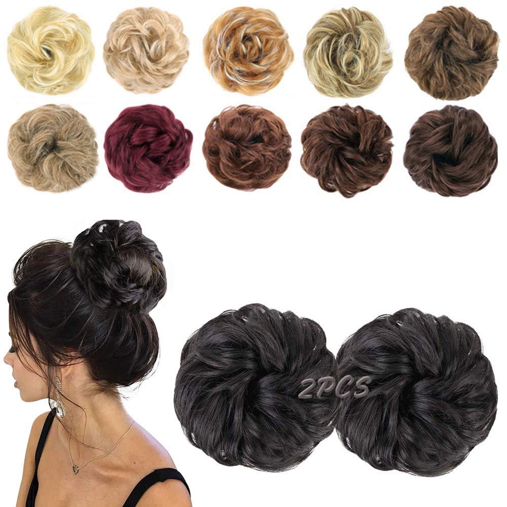 Chignon ébouriffé MORICA noir naturel, vue de face