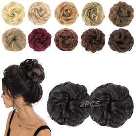 Chignon ébouriffé MORICA noir naturel, vue de face