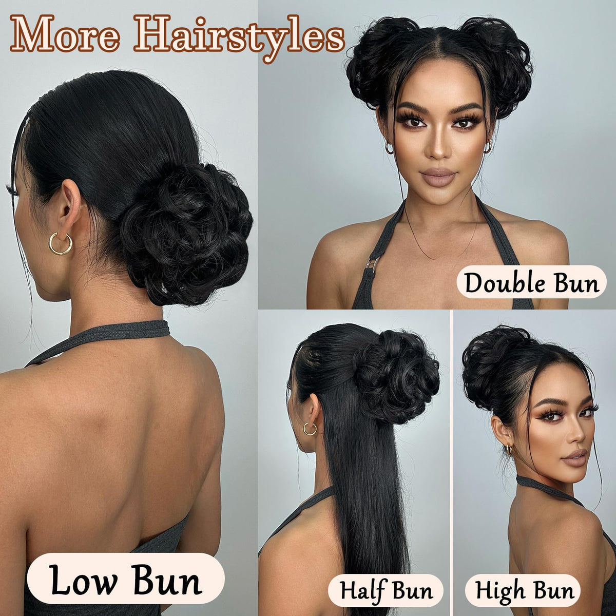 Chignon ébouriffé MORICA, présentation en lumière naturelle
