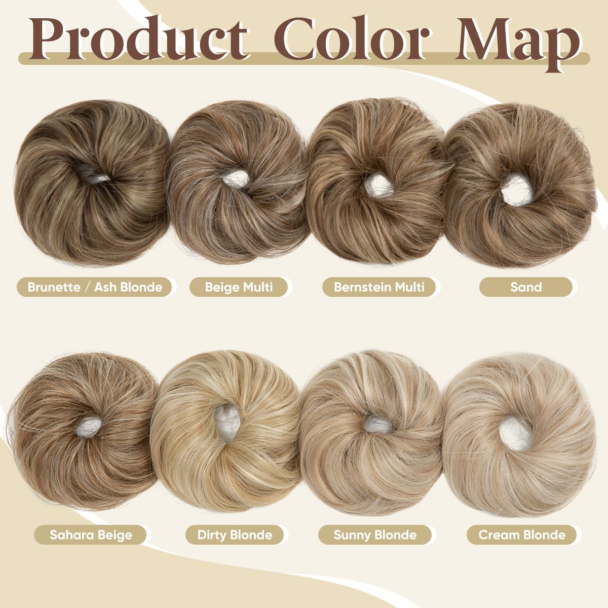 Chignon méssy CJL HAIR beige multi porté sur cheveux fins