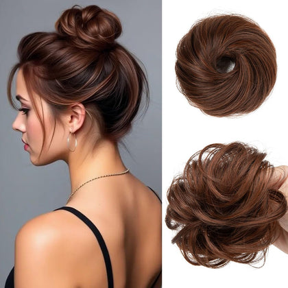 Chignon mignon CJL HAIR vue de face en couleur rouge vin