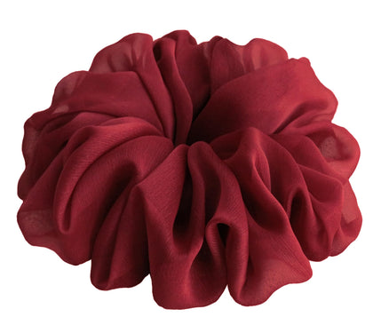 Chouchou en chiffon doux AnnushkaHomeDecor rouge foncé vue de face