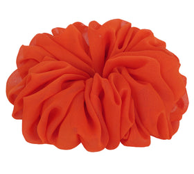 Chouchou en chiffon orange de 7 pouces vue de face