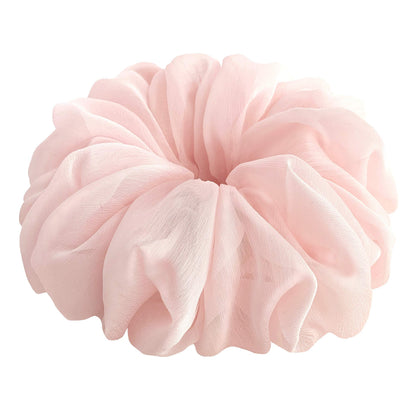 Chouchou en chiffon rose clair modèle 18 cm vue avant