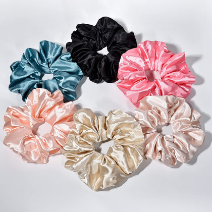 Chouchou en soie CEELGON couleur rose avec texture douce