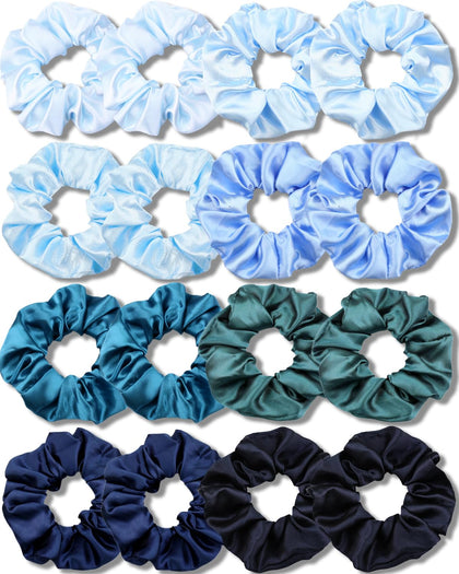 Chouchous en satin IVARYSS 16 pièces en bleu devant