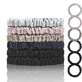 Chouchous en soie de murier SEMRUE coloris Navy, Lotus Pink et Silver Gray