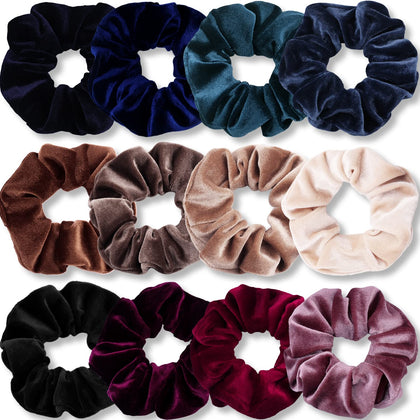 Chouchous en velours IVARYSS lot de 12 couleurs sombres