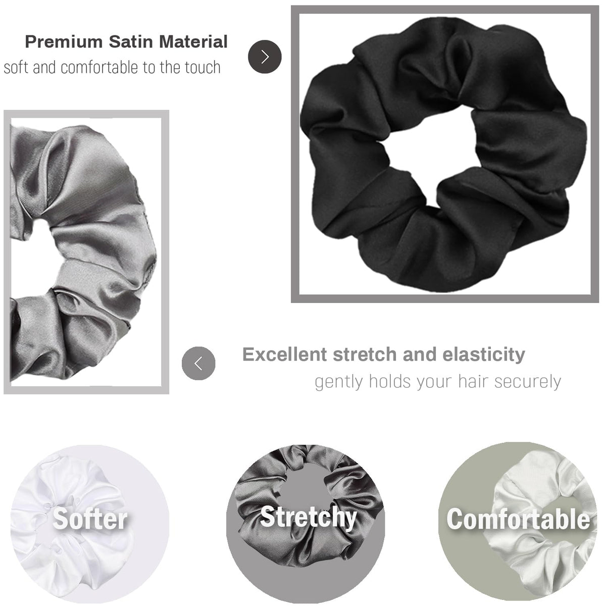 Chouchous IVARYSS en satin, détails des textures et couleurs