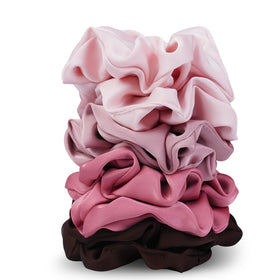 Chouchous satin blush et marron SEVEN STYLE, vue de face