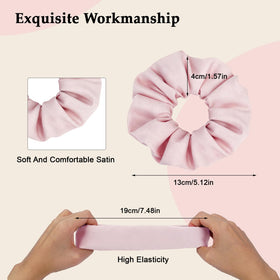 Chouchous satin dans un set de 8, teintes blush et marron