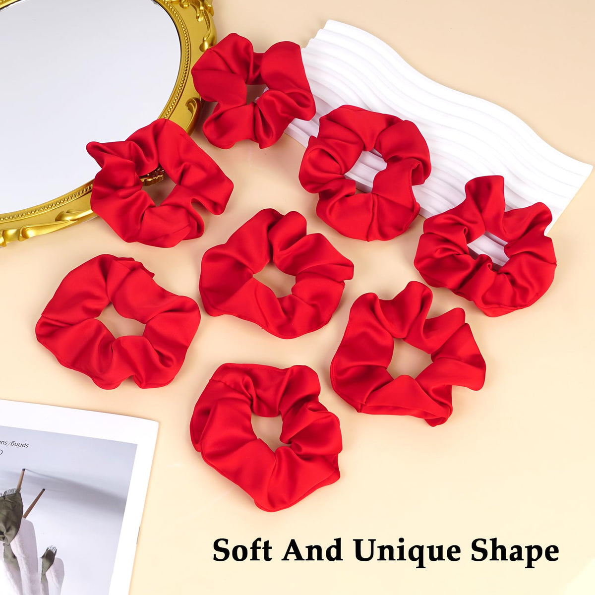 Chouchous satin rouge SEVEN STYLE avec étiquettes
