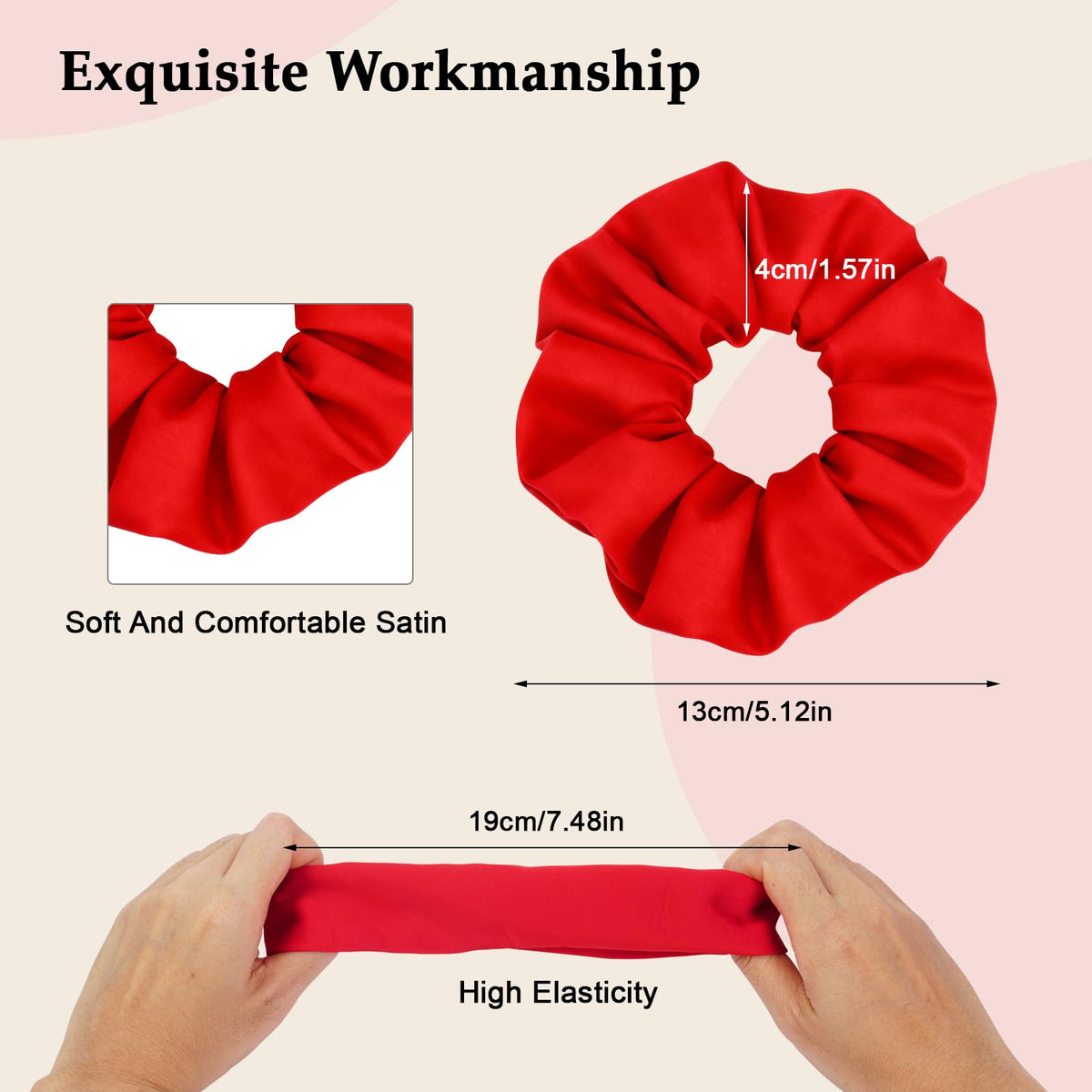 Chouchous satin rouge SEVEN STYLE en paquet
