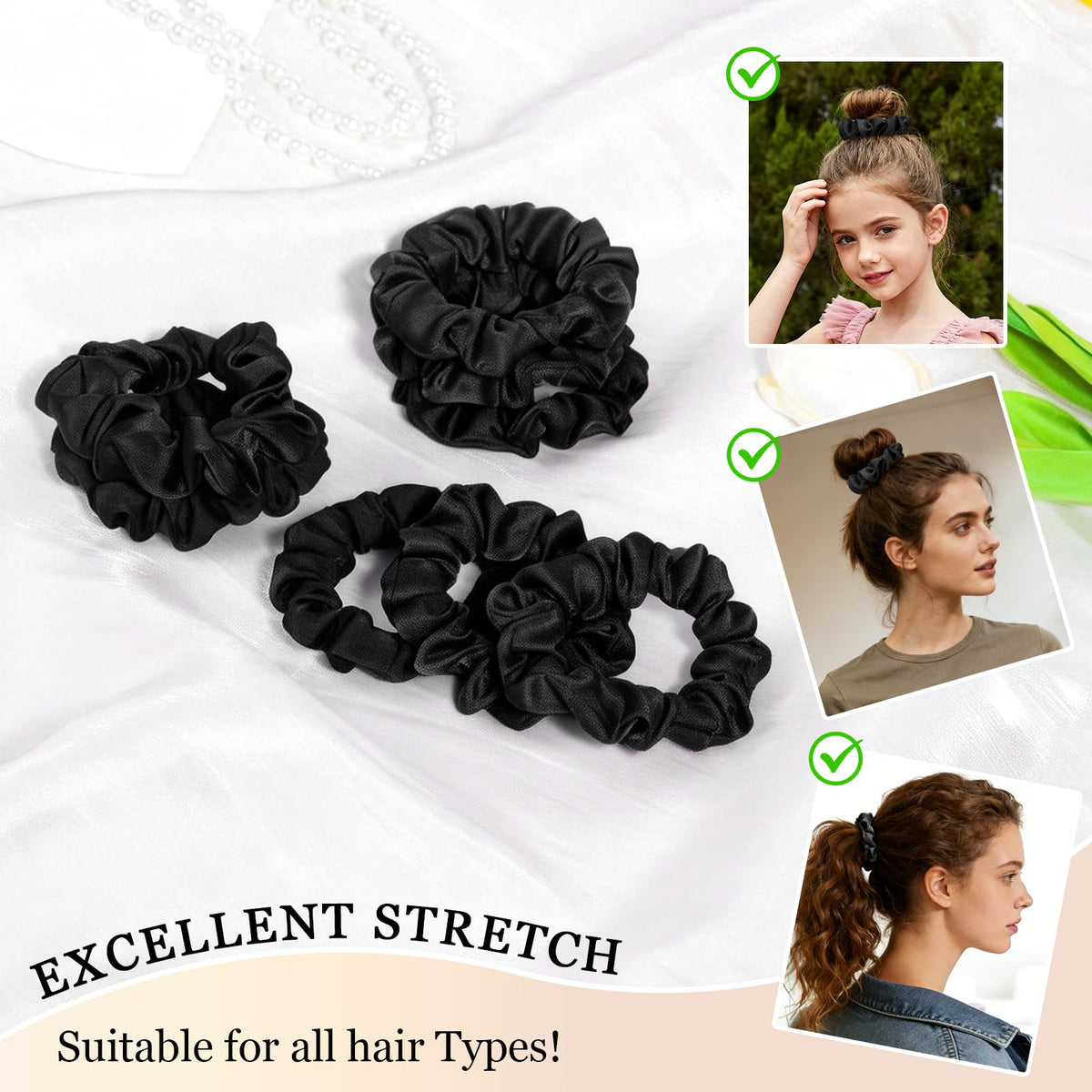 Chouchous satin SEVEN STYLE portés dans une coiffure élégante
