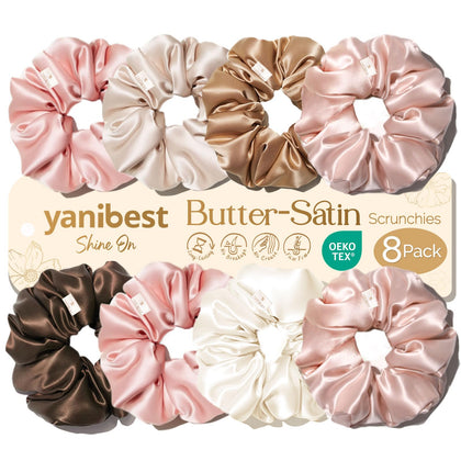 Chouchous satin YANIBEST 8 pièces en boîte élégante