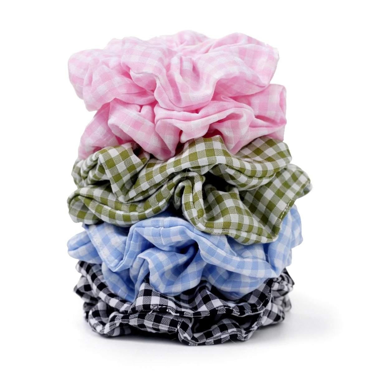 Chouchous satinés SEVEN STYLE 8PCS mix plaid vue de face