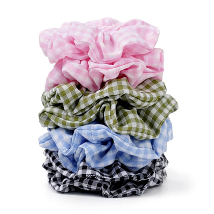Chouchous satinés SEVEN STYLE 8PCS mix plaid vue de face