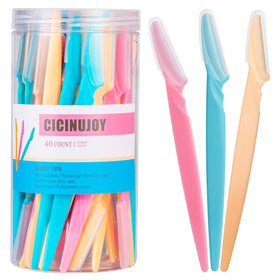 CICINUJOY Rasoir Dermaplaning Femme 40pcs en acier inoxydable, vue de face