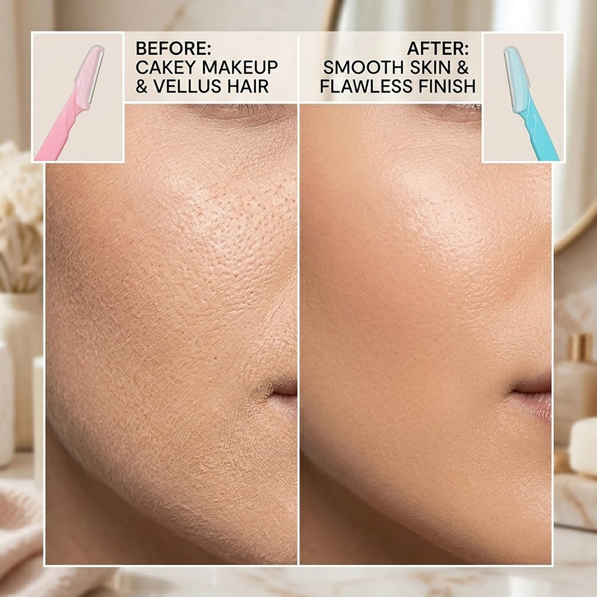 CICINUJOY Rasoir Dermaplaning Femme 40pcs, utilisation sur le visage