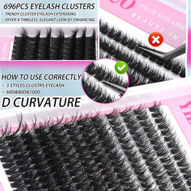 Cils 100D en volume du kit YIDUO
