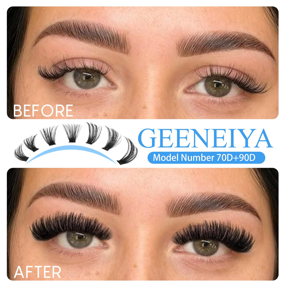 Cils 90D de Geeneiya avec texture douce