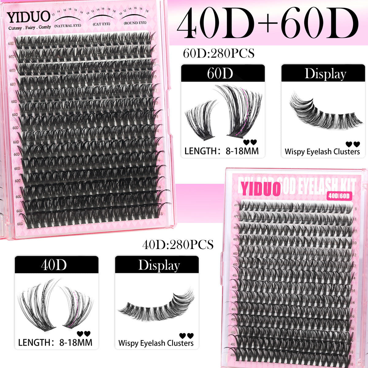 Cils à clusters YIDUO avec finition professionnelle
