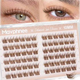 Cils à franges marron Mavphnee modèle 10MM avec bande transparente