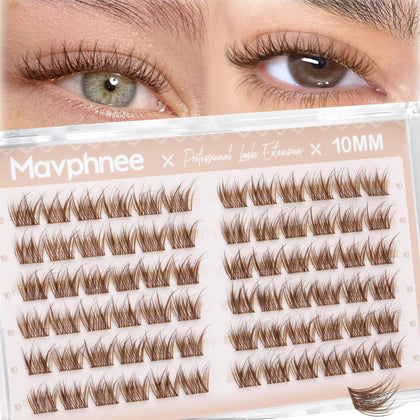Cils à franges marron Mavphnee modèle 10MM avec bande transparente