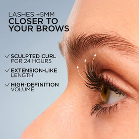 Cils avant et après application du mascara L'Oreal Paris Extensionist