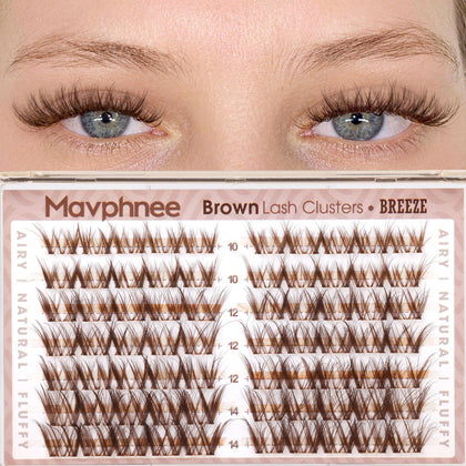 Cils bruns Mavphnee 10-12-14MM en pack, vue de face